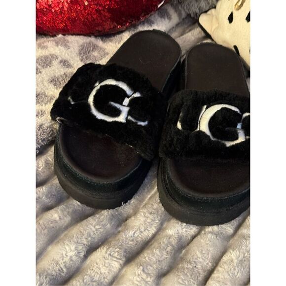 Women’s UGG layton fur slides/ Slippers Sz 10 - Picture 5 of 9